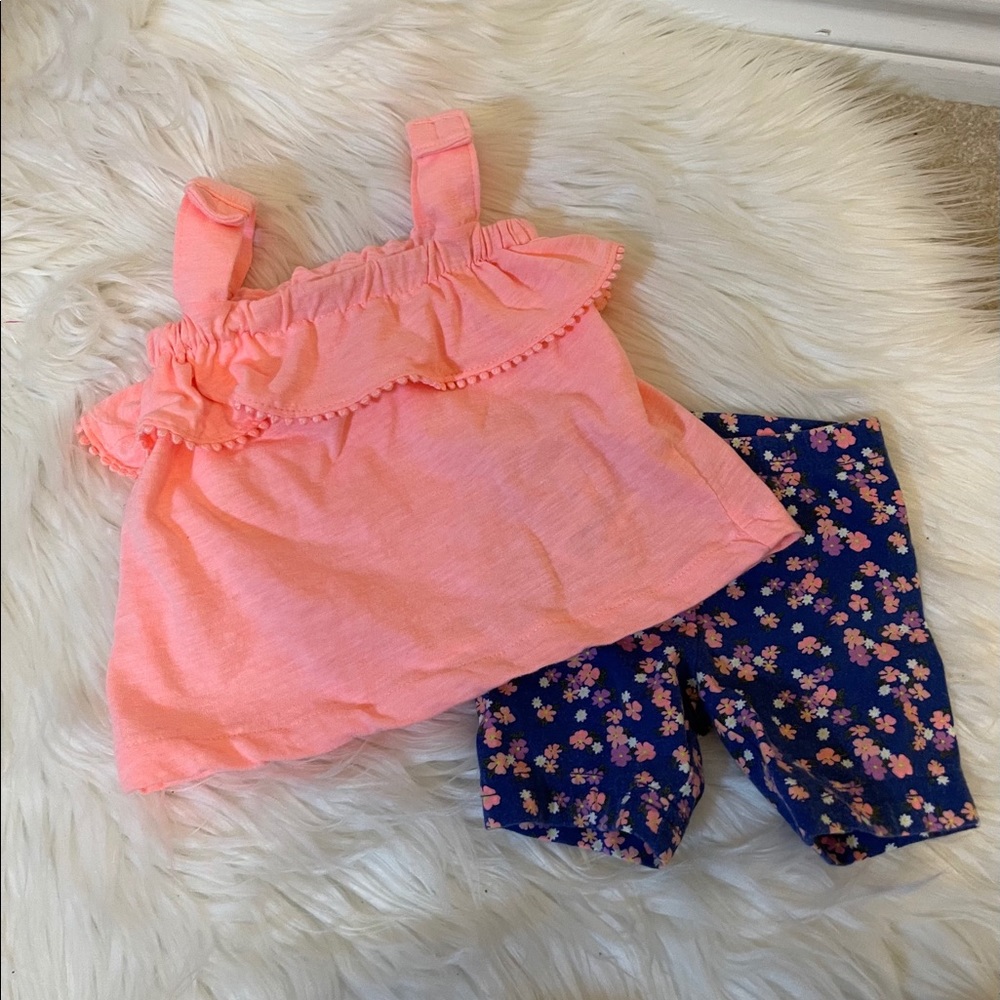 Carter’s Baby Girl’s Neon Tank & Floral Shorts 6M